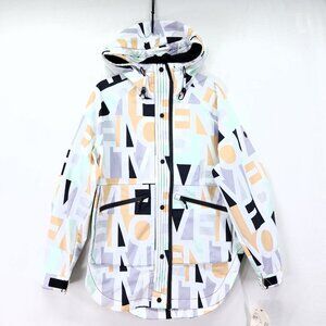 Free People Singin' In The Rain Printed Packable Hooded Jacket Raincoat Small